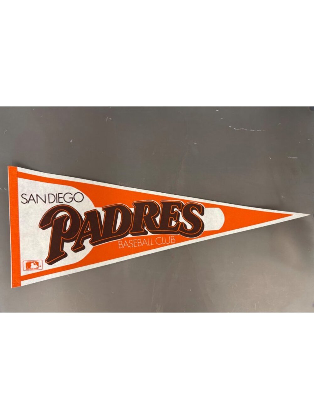 San Diego Padres Baseball Club Vintage Pennant Orange & Brown MLB Memorabilia